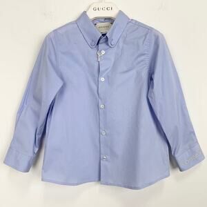 NWT Gucci Baby Button shirt in Blue Size 24M